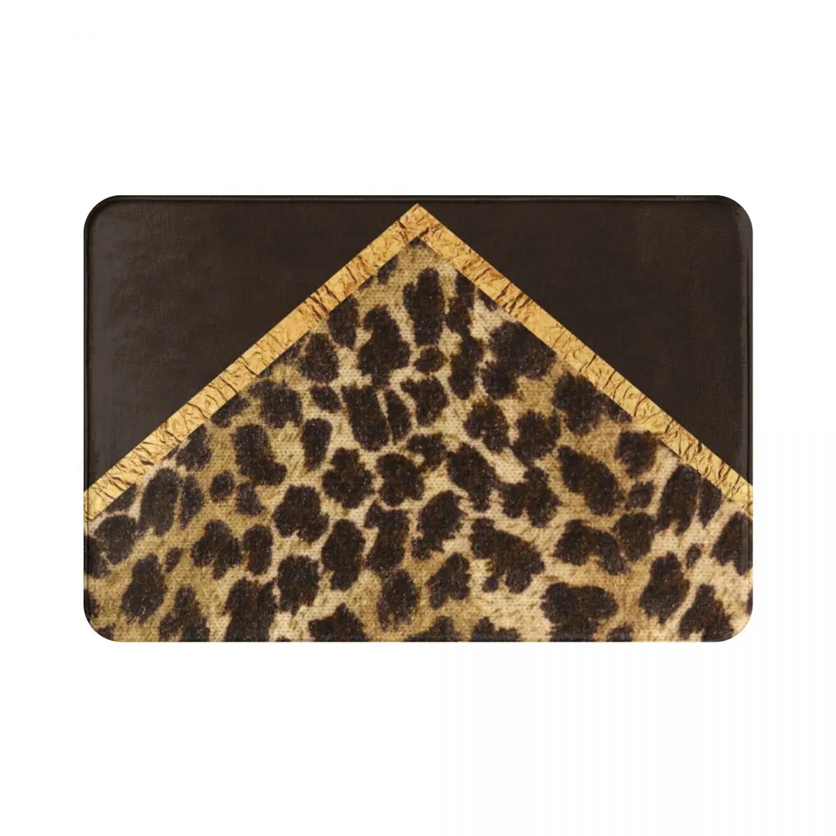 Black Gold Leopard Polyester Doormat Rug carpet Mat Footpad Non-slip Antiwear Entrance Corridor Kitchen Bedroom balcony toilet | Дом и сад