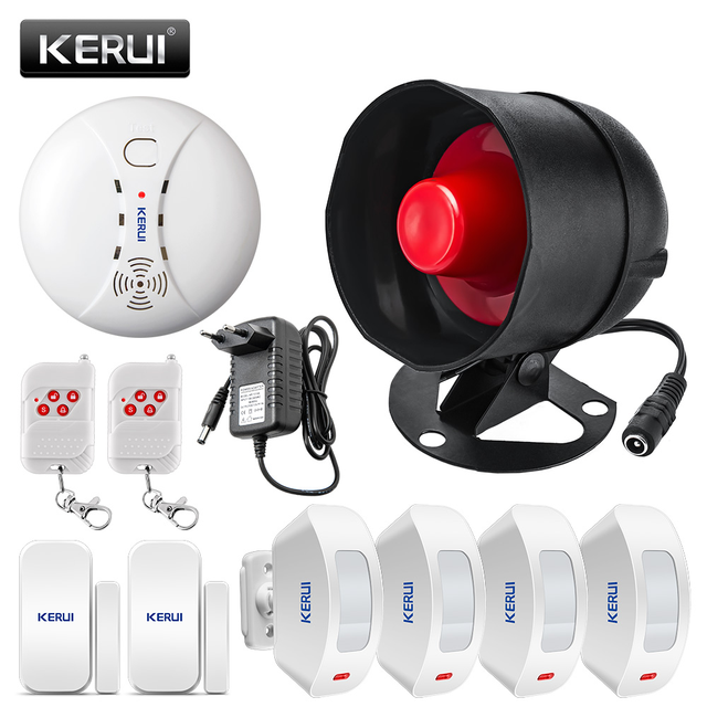 Standalone Security Alarm System Wireless Siren Motion Sensor Local Alarm Siren Horn With up to 100db Alarm Kit