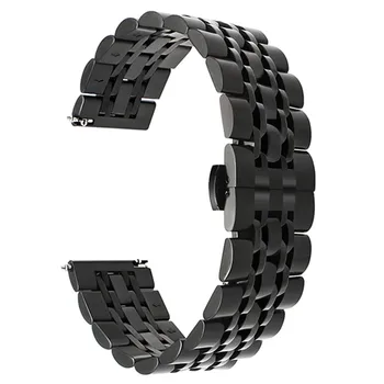 

Seven Rows Interlock Metal Strap For AMAZFIT GTR 42MM Stainless Steel Band Exclusive Double Button Butterfly Folding Clasp