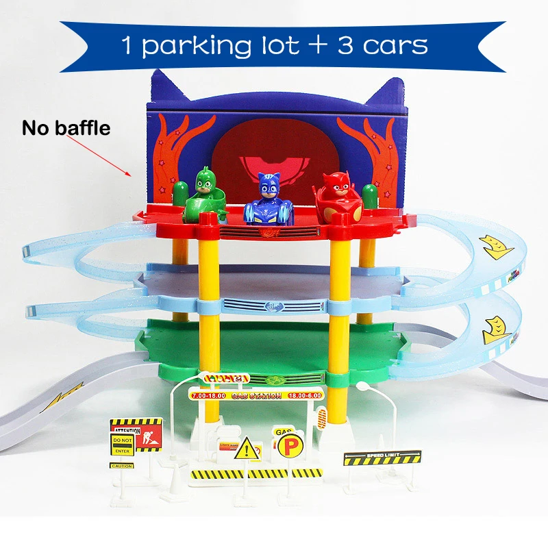 PJ Masks Juguete Original plastic Parking Set PJ Mask Heroes Kids Anime Figure Toys For Children Birthday Party Gifts 2S23 - Цвет: No Box No Baffle
