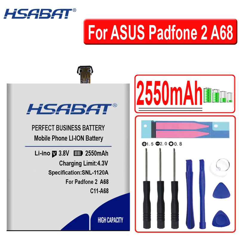 HSABAT C11-A68 2550 мА/ч, Батарея для ASUS Padfone 2 A68