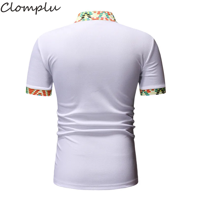 Clomplu Дашики мужская летняя футболка африканская мужская одежда с коротким рукавом Традиционная Футболка с цветочным принтом белая с круглым вырезом