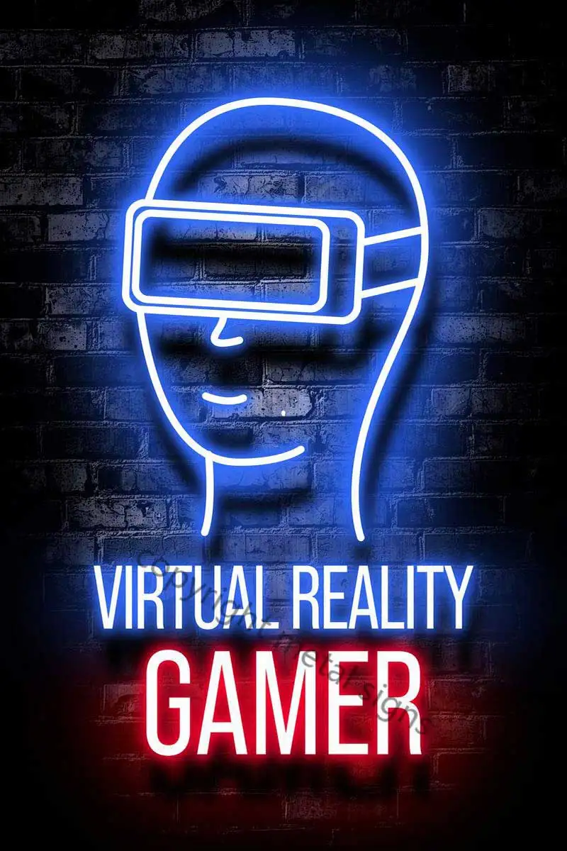 Virtual Reality Gamer Game Tin Plates Wall Decor Room Decoration Retro Vintage Metal Sign Neon For Home Man Cave Cafe | Дом и сад