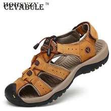 Cevabule/поставка года; летние сандалии большого размера; пляжная обувь; мужские сандалии из коровьей кожи; дышащая мужская обувь; CLK