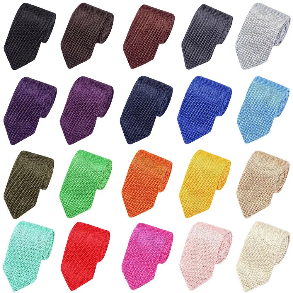 

Мужской Одноцветный вязаный крючком 7 см галстук для свадьбы, вечеринки, бизнеса, формальный галстук BWTQN0319