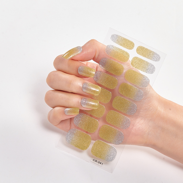 Tips/Sheet Minimalist Design Gradual Change Glitter Series Powder Sequins Self Adhesive Nail Sticker Nails Sticker Designer