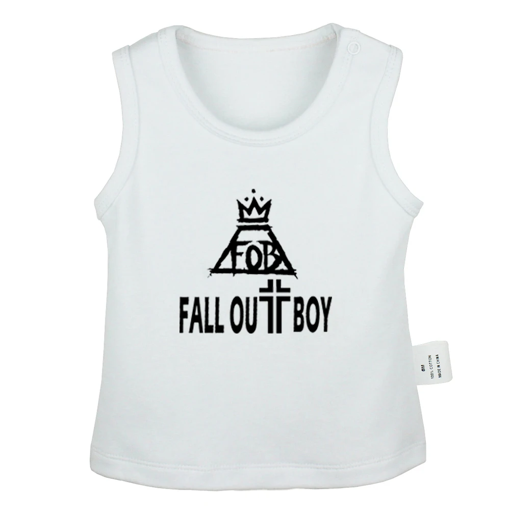 JbBabyYV050W Черная вуаль невесты Crew BVB Fall Out мальчик FOB рок группа новорожденных детские майки футболки жилет для малышей хлопковая одежда для новорожденных без рукавов - Цвет: JbBabyYV050W