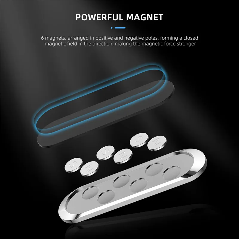 Tkey мини полоса форма Магнитная автомобильная подставка для телефона для iPhone samsung Xiaomi настенный металлический магнит gps автомобильное крепление приборной панели