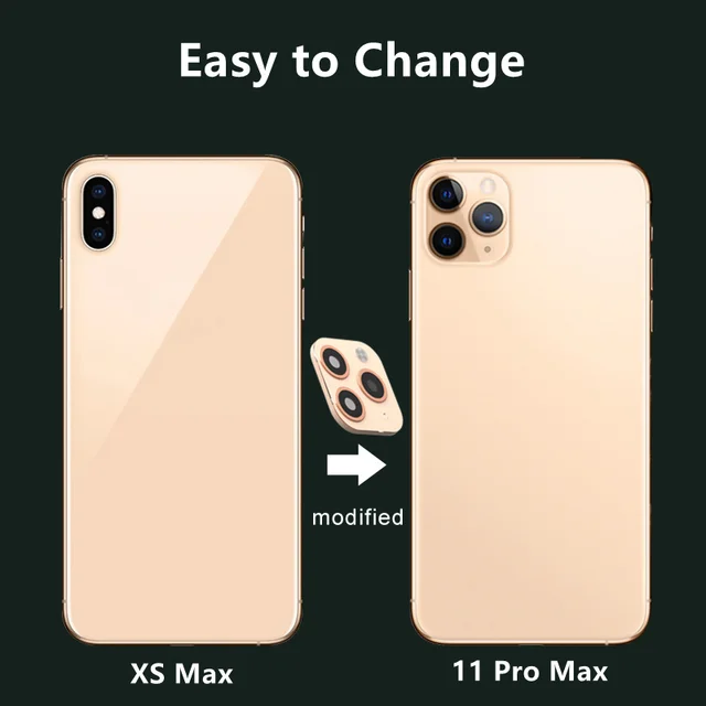 Protection Caméra Arrière Faux Appareil Autocollant iPhone 11 Pro et Pro  Max - Or p. Apple iPhone X, XS et XS Max - Français