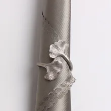 6 шт. модель комнаты 3D Серебряный лист гинкго кольцо для салфетки Пряжка ткань кольцо бумажное полотенце кольцо