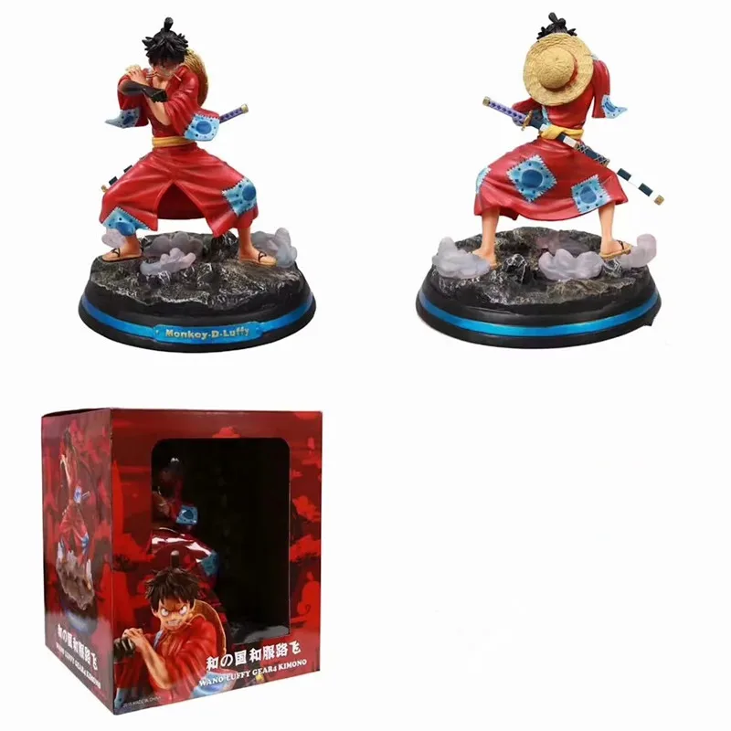 Аниме one piece страна мира Луффи кимоно GK статуя ПВХ фигурка Коллекционная модель игрушки кукла подарок Рождество 28 см