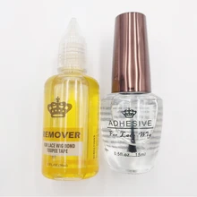 Набор для удаления клея 0,5 унций 15 мл кружевной парик Клей Бонд прозрачный клей для кружева шелковое закрытие парик Синтетический фронтальный мужской парик