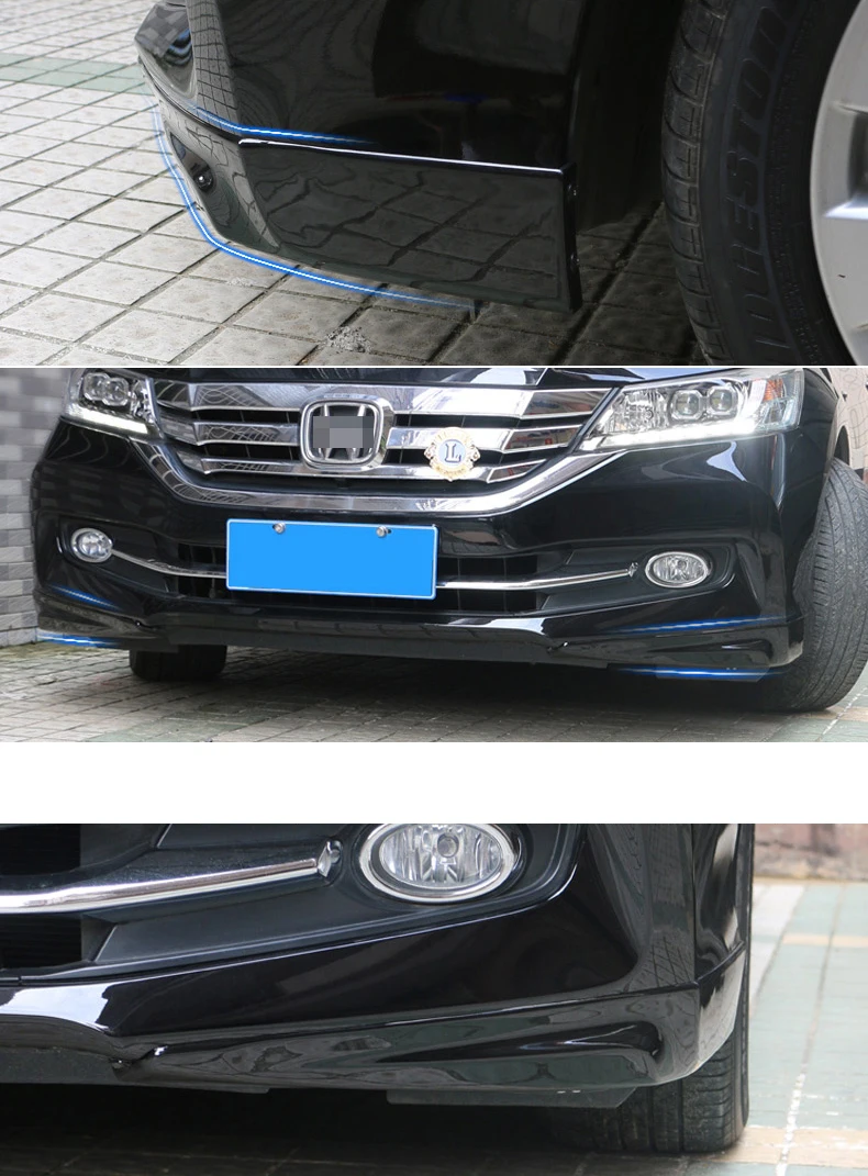 Наклеиваемого покрытия для автостайлинга из ABS спереди и сзади набор для бампера, кузова крышка защитная пластина для Honda Accord- Аксессуары для декорирования машины 4p