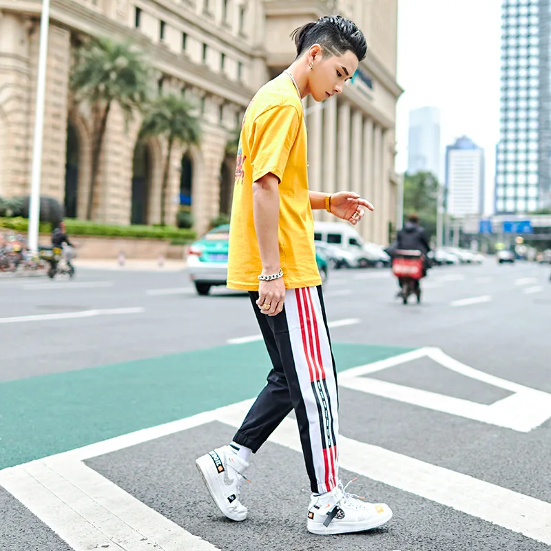 

2019 New Style Casual Pants Athletic Pants Korean-style Fashion Pants Street Snap Sweatpants Slim Fit Trousers Youth Skinny Pant
