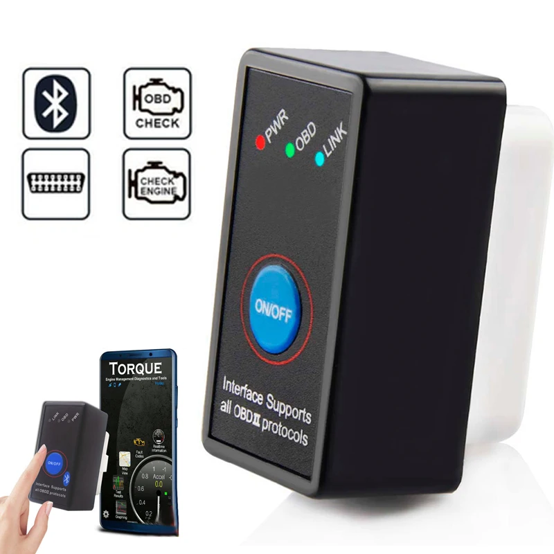 

Mini Elm327 Bluetooth OBD2 V1.5 Elm 327 V 1.5 OBD 2 Car Diagnostic Tool Scanner Elm-327 OBDII Adapter Autoscanner Tool