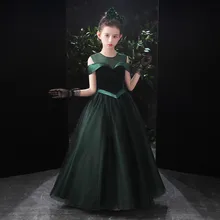 Tulle Off Shoulder Girls Birthday Party Gown Formal Pageant Christmas Dress Vintage Princess Gown Flower Girl Dress For Wedding
