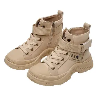 

Children Martin Boots Canvas Waterproof Motorcycle Fashion Boots Winter Kids Snow Boots Brand Girls Princess Shoes Rubber Boots