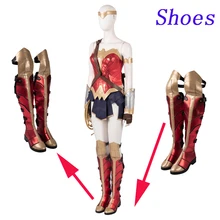 Wonder woman Косплей Костюм Диана Принц косплей обувь супергерой Хэллоуин вечерние женские ботинки
