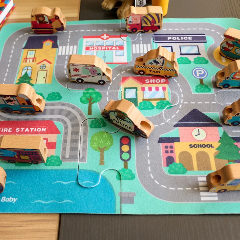 

South Korea Item goryeobaby String Building Blocks Rope Wear Beads Children Toy Car Threading Game