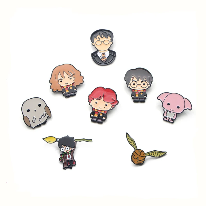 

Funnymovie character hogwart Zinc alloy tie pin badges para shirt bag clothes cap backpack shoes brooches medal decoration E0183