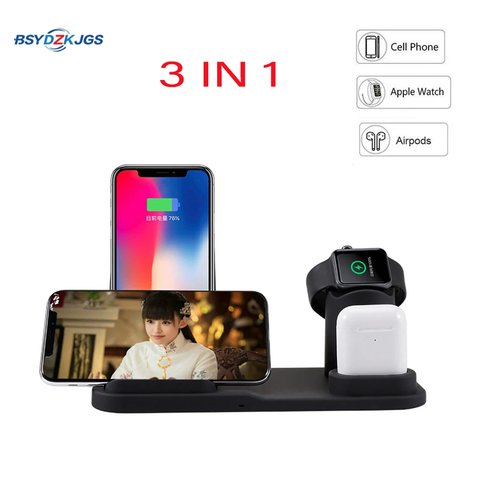 3 в 1 беспроводная зарядная подставка для iPhone X/XR/Xs MAX/8/8 Plus/X/7/7 Plus/6/6s Plus док-станция