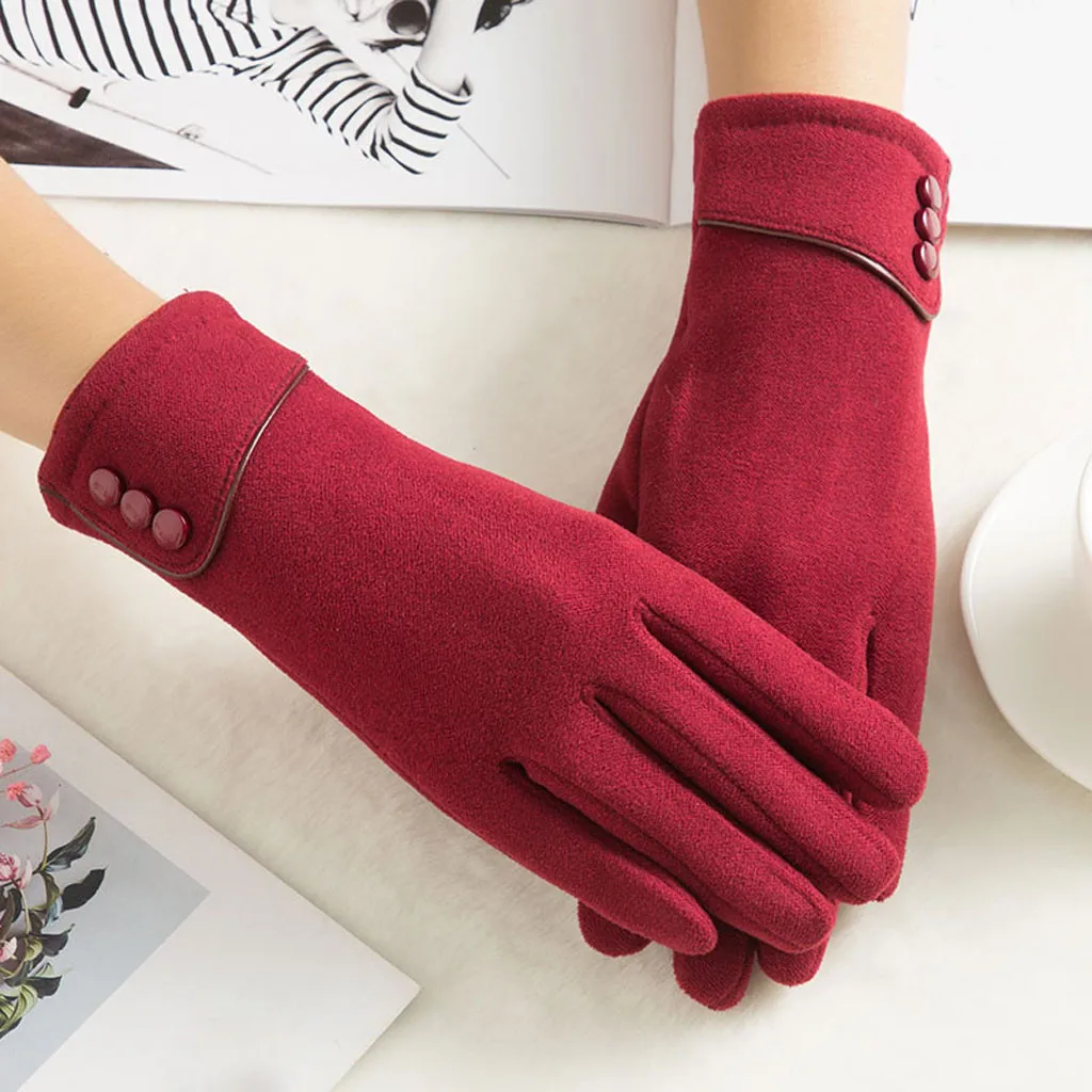 Новые модные женские зимние перчатки, теплые женские перчатки, перчатки для вождения, перчатки для сенсорного экрана для мобильного телефона