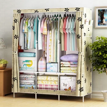 

Simple Cloth Wardrobe Fabric Steel Tube Assembly Wardrobe Modern Economic Clothes Storage Bag Wardrobe Dormitory Storage Cabinet