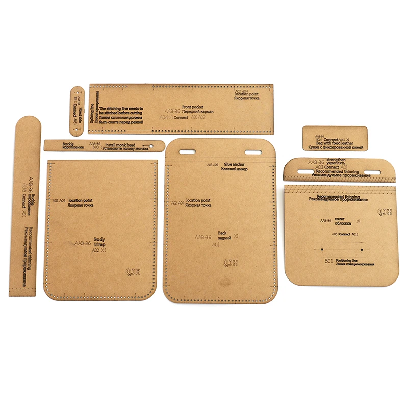 1Set DIY Kraft Paper Template New Fashion Waist Bag Storage Bag Leather Craft Pattern DIY Stencil Sewing Pattern 13cm*20cm