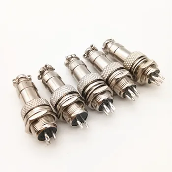 

10Set Male & Female XLR GX12 2 3 4 5 6 Pin 12mm Connector Panel Mount Metal Circular Aviation Socket Plug