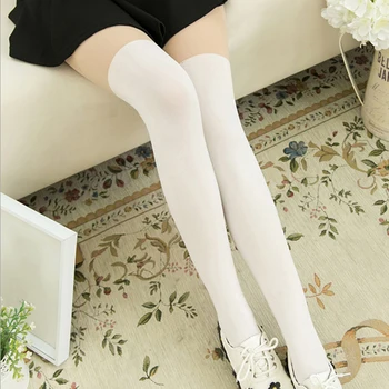 

Retro skinny tights white fake high stockings over the knee stitching fake stocking leggings pantyhose