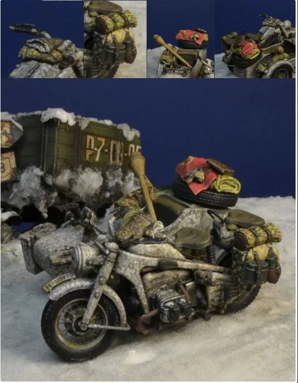 

1/35 Resin Model Figure GK，There is no motorcycle ， motorcycle accessories ， Unassembled and unpainted kit