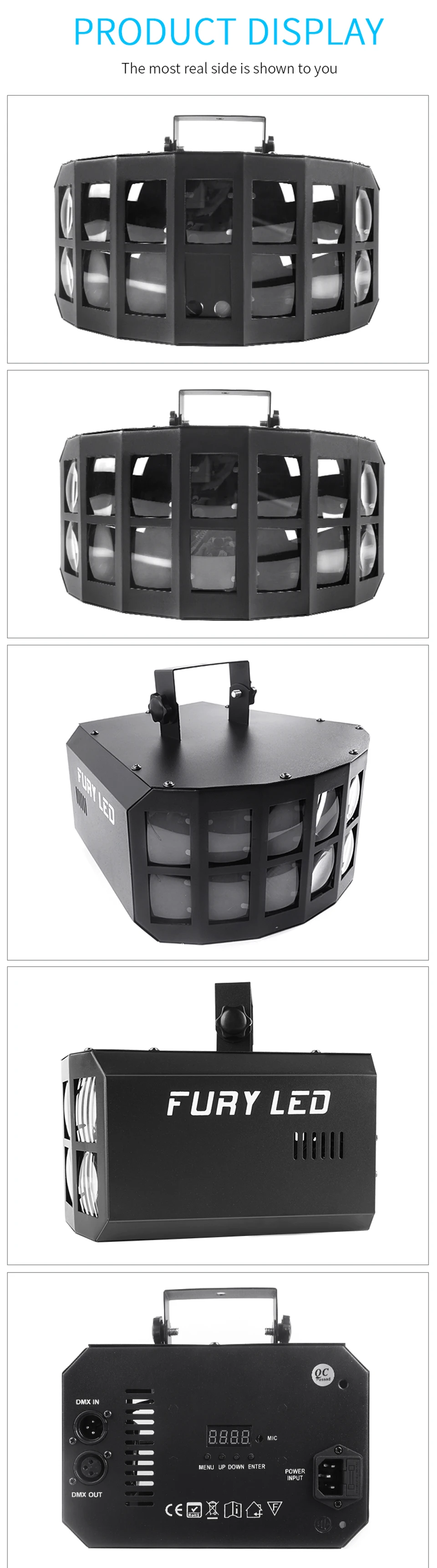 RGB Colorful Led Double-layer Butterfly Lights DMX Controller Stage Effect Light