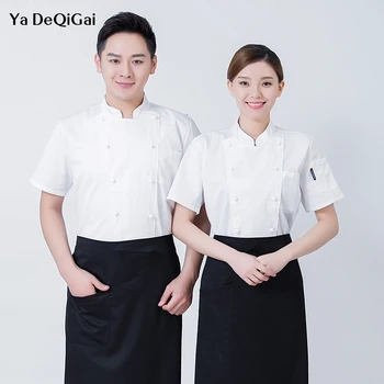 

New Double-breasted Lady chef shirt Food service Breathable Hotel uniform Baked goods Work clothes housewife White casual shirt