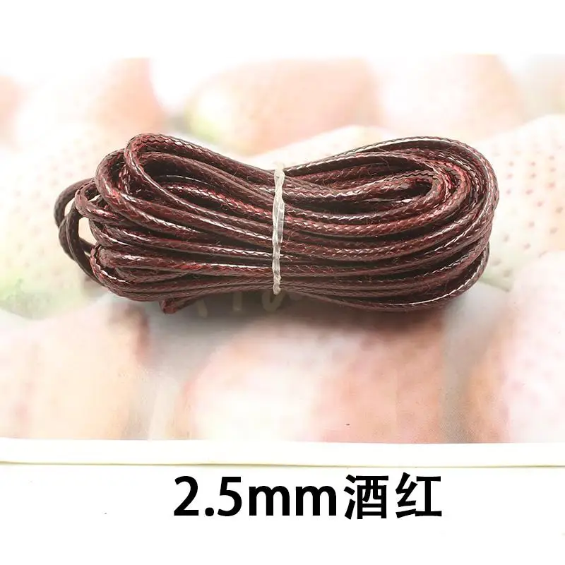 1M X DIY polyester wax rope necklace wax rope bracelet wax cord 2.5MM DIY Jewelry Accessories Accessories - Цвет: Red wine