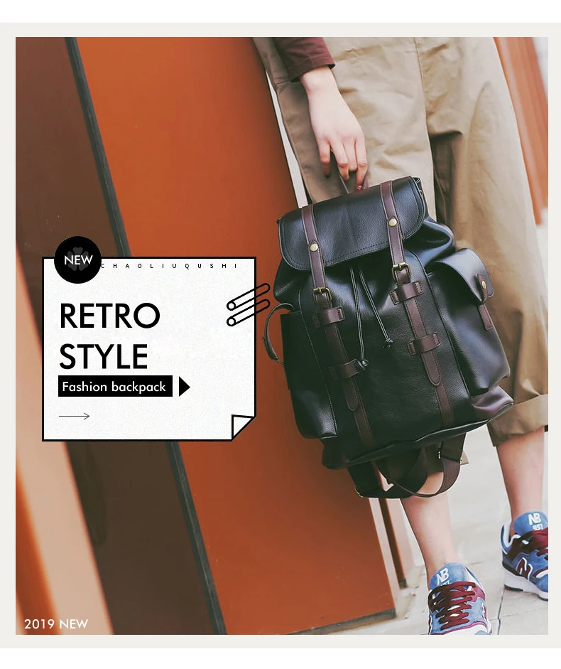 Женский винтажный кожаный рюкзак на шнурке, Женская дорожная сумка, большие школьные сумки для ноутбука А4, лоскутный Рюкзак mochila XA547H
