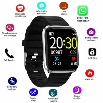 

2020 Simple Men Women Smart Watch Fitness Pedometer Heart Rate Detection IP67 Waterproof Color Screen Bluetooth Bracelet Watches