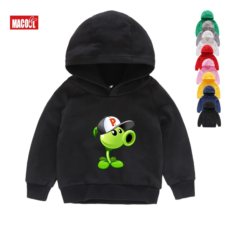 toddler boy hoodie Children Sweatshirts Plants Vs Zombies Funny Kids Cartoon Game Baby little Girl Casual winter Long sleeves