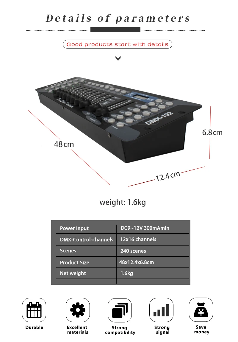 192 DMX контроллер сценическое освещение DJ оборудование DMX консоль для светодиодный Par движущийся прожектор DJ контроллер для мытья стен диско