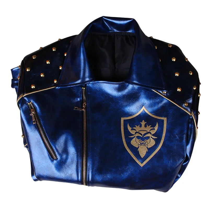 only coat Потомки 2 Косплей король костюм Ben крутая мужская кожаная куртка панк стиль пальто Индивидуальный размер костюмы на Хэллоуин для мужчин - Цвет: only coat