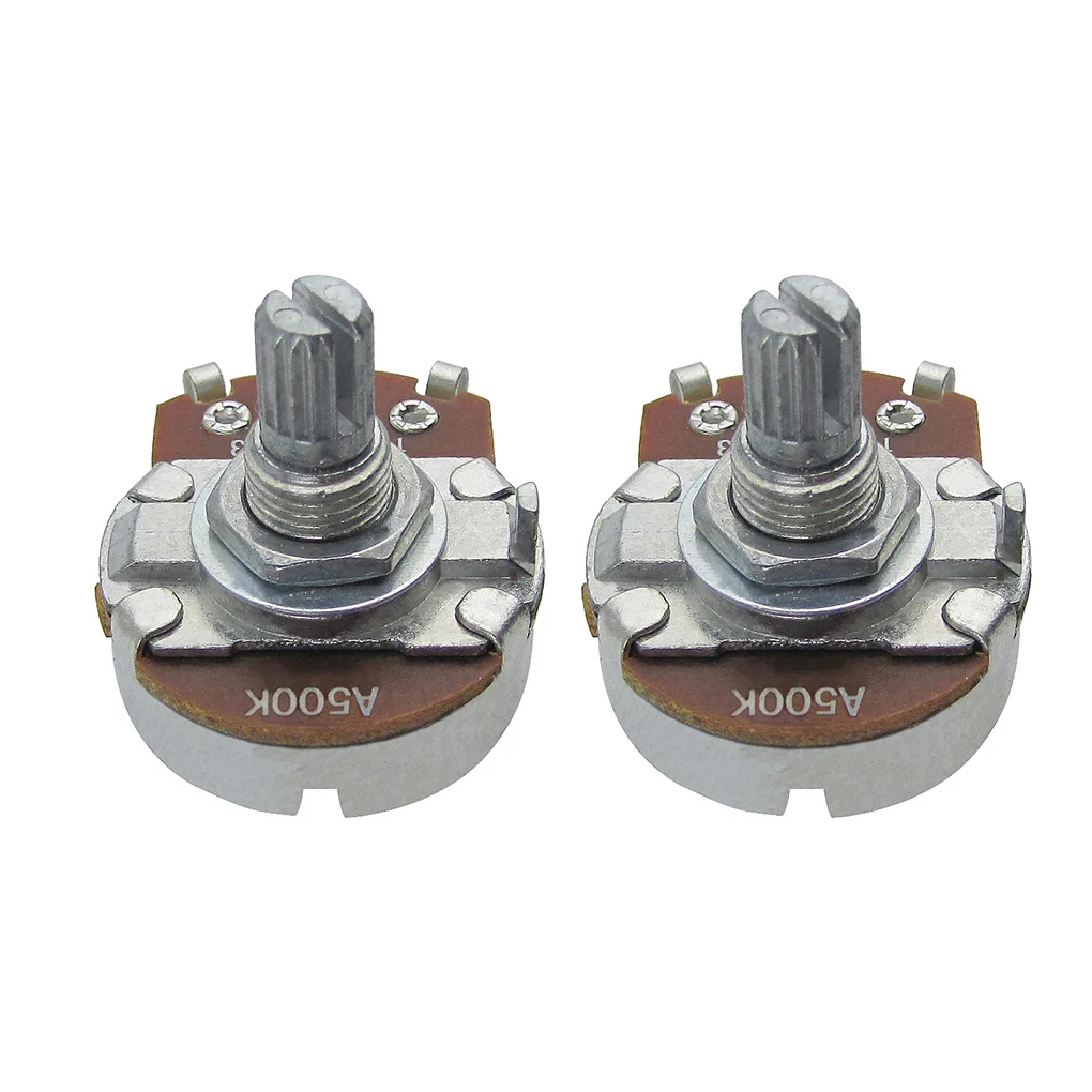 FLEOR 2pcs Short Shaft Guitar Potentiometer A500K Audio Taper Tone