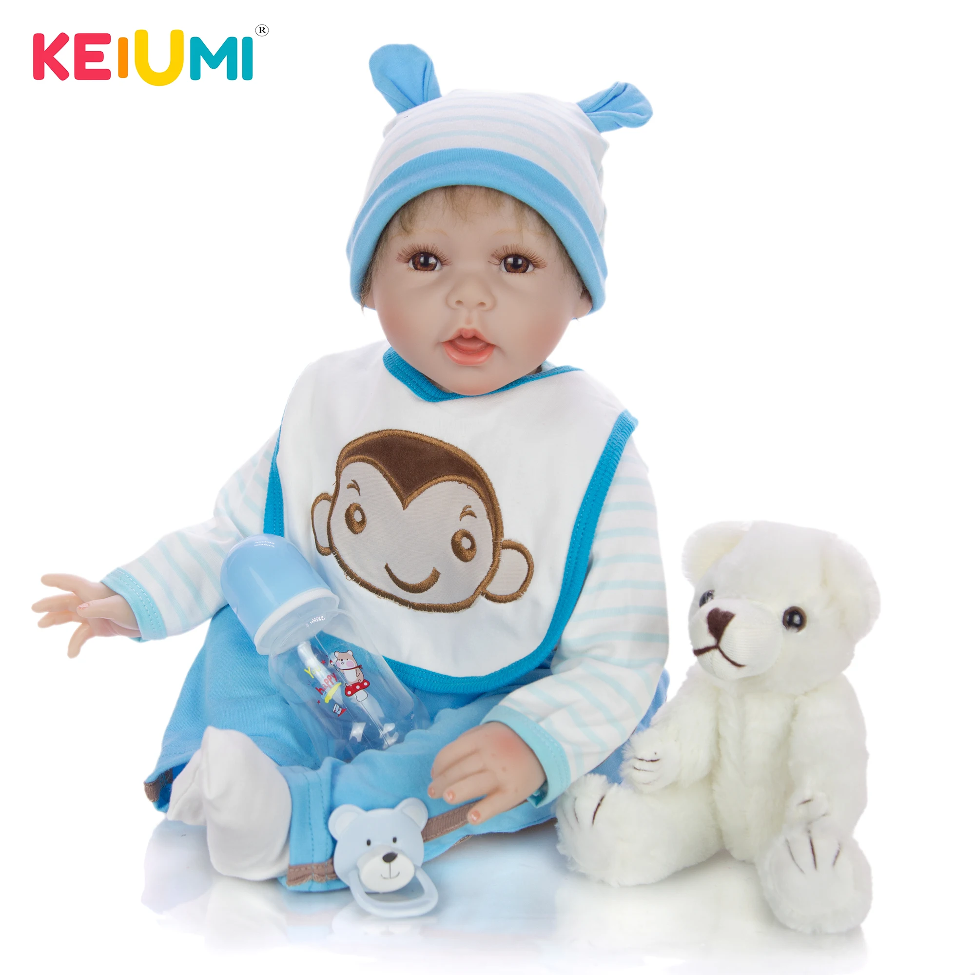 KEIUMI новый стиль 22 дюйма 55 см говорящее лицо куклы младенцы реалистичные детские