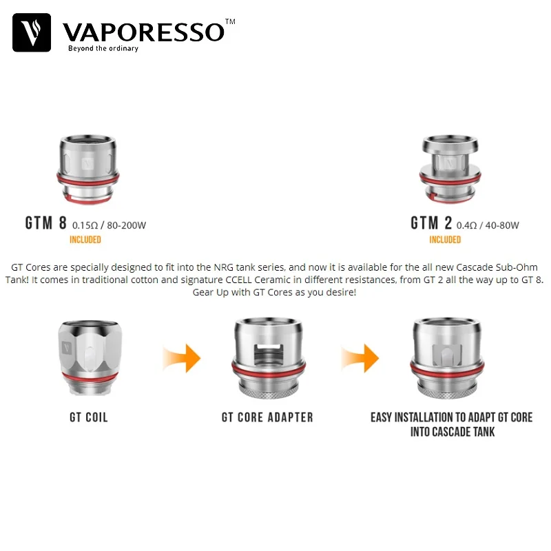Оригинальный Vaporesso Cascade Vape Tank 7 обслуживаемый распылитель мл 25 мм испаритель GTM Coil