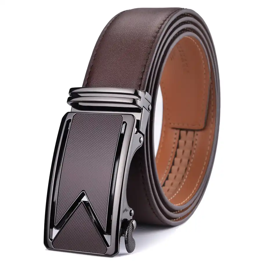 En cuir véritable ceinture Homme Femme Cuir Boucle de ceinture NoirMarron 90-140 cm