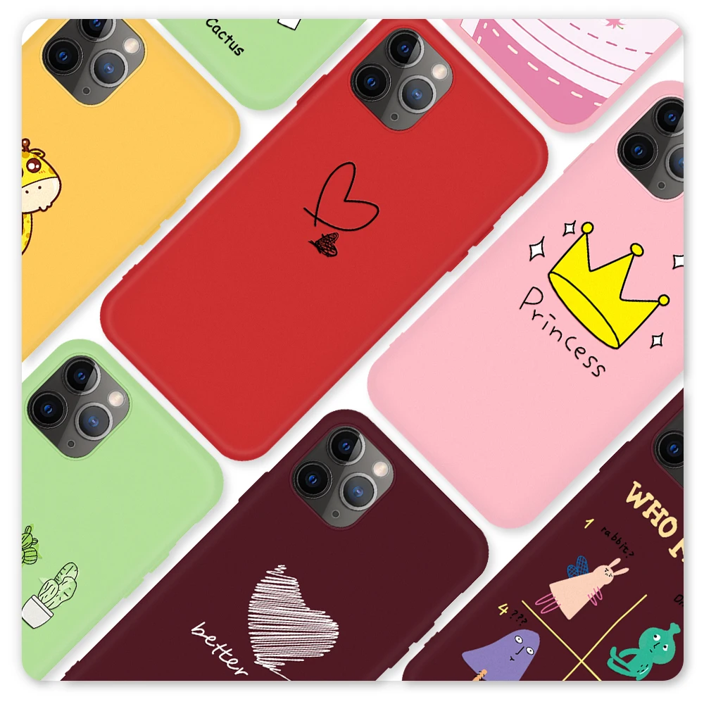 Цветной чехол с любовным сердцем для iPhone 11 Pro Max Xs X Xr 8 7 6 6S Plus 5 Φ SE мягкий из ТПУ