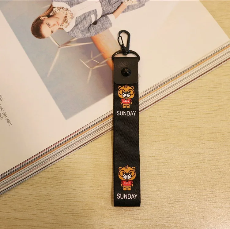 Sunday Wear Glasses Bear Webbing New Style Cartoon Animation Phone Case Keychain Handmade DIY Accessory Material
