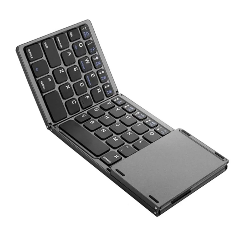 Мини компактная Тройная складная клавиатура портативная классная Беспроводная клавиатура для телефона планшета с сенсорной панелью мыши