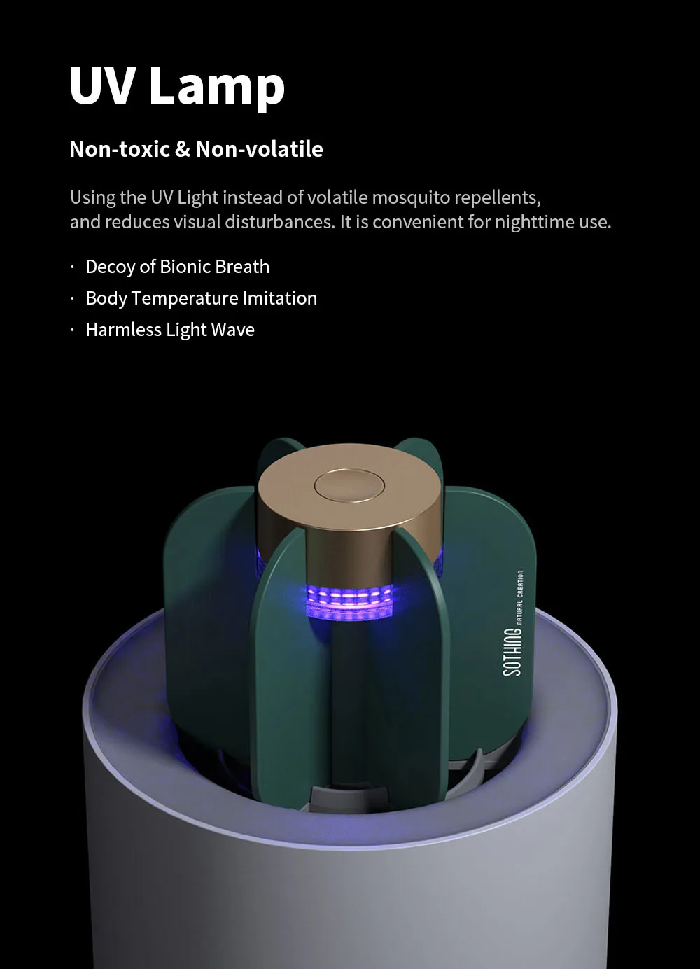 Sothing кактус антимоскитная лампа Eletric UV Light Mosquito Repellent Trap бездымного без запаха лампа для уничтожения насекомых