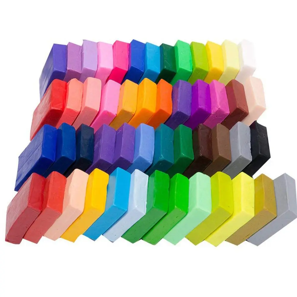 50 цветов/набор Полимерная глина DIY мягкая формовочная печь форма для выпечки блоки подарок на день рождения для детей сушка воздуха легкий пластилин