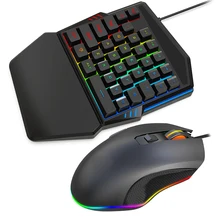 Эргономичная клавиатура мышь комбинированная с одной рукой 35 клавиш Проводная клавиатура мышь набор для ПК игровой GY88