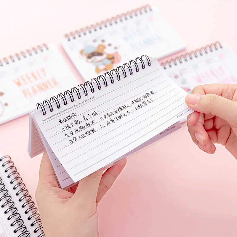 kawaii Coil book planner Еженедельный планировщик учитесь начать ежедневное планирование подготовка к графику работы
